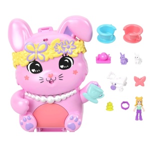 Polly Pocket Set Gentuta Animalut Iepuras La Petrcere Cu Accesorii - Img 3
