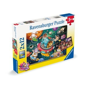 Puzzle animalute in spatiu 2x12 piese - Img 4