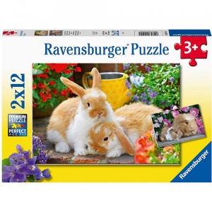 Puzzle Porcusor De Guinea Si Iepuras, 2X12 Piese - Img 2