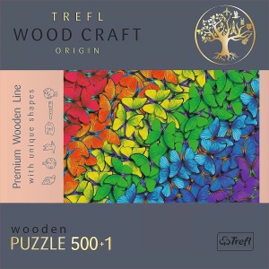 Puzzle Trefl Din Lemn 500+1 Piese Fluturasii Colorati - Img 5