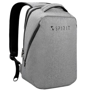 Rucsac Spirit Tech Anti-furt, buzunar laptop, port USB, Gri, 45x35x18 cm - Img 2