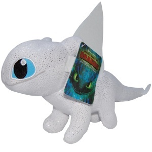 Set 2 jucarii din plus Toothless 25 cm si Light Fury Sparkle, Dragons, 28 cm - Img 3