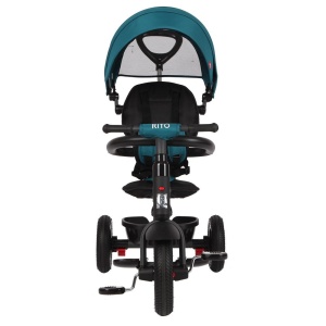 Tricicleta cu roti de cauciuc Qplay Rito Rubber Albastru Deschis - Img 2