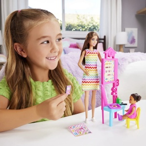 Barbie Set De Joaca Papusa Barbie Satena Face Cariera Profesoara - Img 3