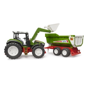 Bruder Tractor Roadmax cu incarcator frontal si remorca basculabila - Img 4