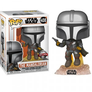 Figurina Funko POP! Star Wars: The Mandalorian - Mando Flying w/Blaster Vinyl Figure, 10cm - Img 2