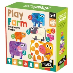 Headu Ecoplay - Puzzle Progresiv - Sa Ne Jucam Cu Ferma