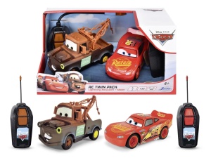 Jada Cars Set 2 Masinute Cu Telecomanda Fulger Mcqueen Si Mater Pachet Twin Scara 1 La 32