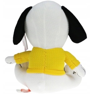 Jucarie din material textil elastic Snoopy cu bluza galbena, 32 cm (asezat) - Img 4