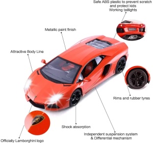 Masina Cu Telecomanda Lamborghini Aventador Rosu Cu Scara 1 La 24 - Img 2