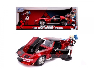 Masinuta Din Metal Harley Quinn 1969 Chevy Corvette Scara 1:24 - Img 3