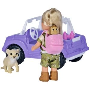 Papusa Simba Evi Love Safari 12 cm cu masinuta, animale si accesorii - Img 2