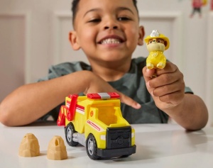 Patrula Catelusilor Vehicul De Salvare Masina De Pompieri Si Figurina Rubble - Img 2