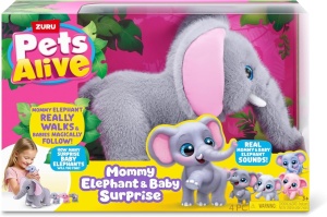 Pets Alive - Jucarie de plus interactiva, Mama Elefant si puii sai - Img 4