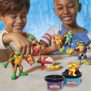 Play Doh Povestiri Cu Testoase Ninja Adolescente Mutante Set Plastelina Creatii Cowabunga - Img 2