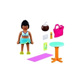 Playmobil - Figurina femeie in vacanta la plaja - Img 2