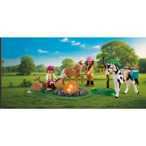 Playmobil - Jucarie de rol Excursie calare si foc de tabara - Img 2