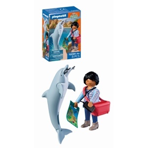 Playmobil - Jucarie de rol Vizitatoare zoo si delfin