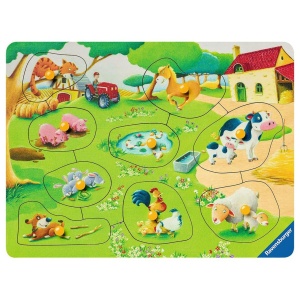 Primul Meu Puzzle Din Lemn Ferma Animalelor, 9 Piese - Img 2