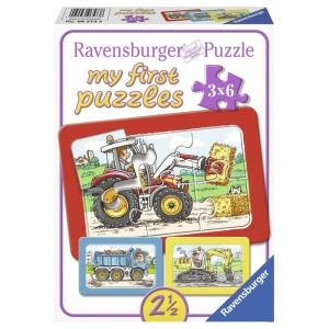 Puzzle Excavator, Tractor Si Basculanta, 3X6 Piese - Img 1