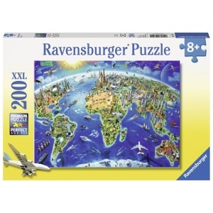 Puzzle Harta Cu Monumentele Lumii, 200 Piese - Img 3