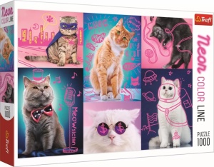 Puzzle Trefl 1000 Super Pisici Neon