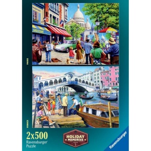 Ravensburger - Puzzle amintiri din vacanta 2x500 piese - Img 2