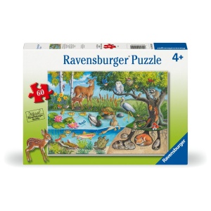 Ravensburger - Puzzle animale deasupra si sub apa 60 piese - Img 1