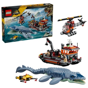 Set LEGO Jurassic World - Un Mosasaurus atacă o barcă (77983)