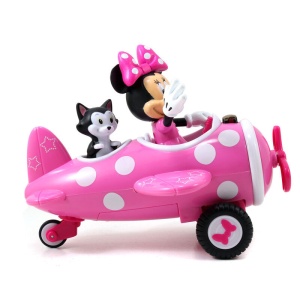 Avion roz cu telecomanda Disney Minnie Mouse, include figurina Minnie Mouse si figurina pisoi Figaro, 19 cm - Img 3