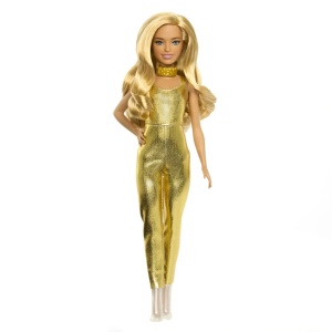 Barbie Papusa Barbie Fashionistas Blonda Cu Salopeta Aurie - Img 4