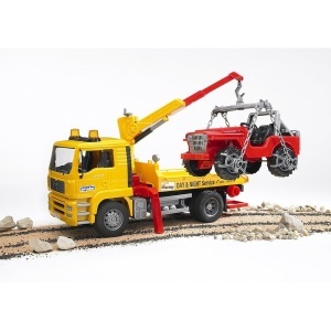 Bruder - Camion De Tractare Man Tga Si Vehicul De Teren - Img 2