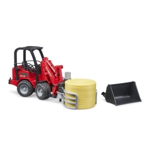 Bruder - Incarcator Compact Schaffer 2630 Cu Graifer Si Un Balot Rotund - Img 2