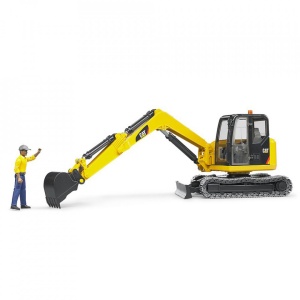 Bruder - Mini Excavator Cat Cu Muncitor - Img 6