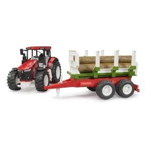 Bruder Tractor Roadmax cu remorca forestiera si 3 busteni - Img 2
