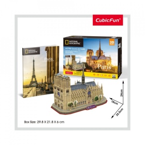 Cubic Fun - Puzzle 3D+Brosura-Notre Dame Paris 128 Piese - Img 7