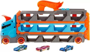 Hot Wheels 2 In 1 Mega Transportator Masini Pista - Img 3