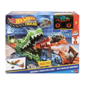 Hot Wheels Monster Truck Set De Joaca Provocarea Crocodilului Cu Masinuta Mega Wrex