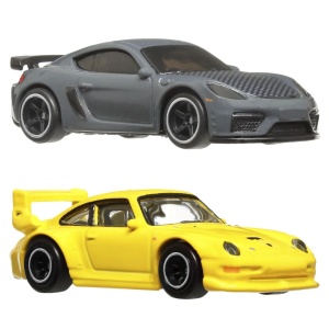 Hot Wheels Premium Set 2 Masinute Metalice Porsche 993 Gt2 Si Porsche 718 Cayman Gt4 Scara 1:64 - Img 3