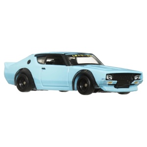 Hot Wheels Transportator Fleet Flyer Cu Masinuta Nissan Skyline 2000 Gt-R Lbwk Scara 1:64 - Img 5