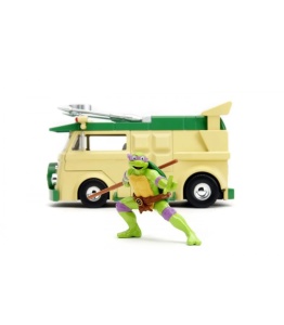 Jada Testoasele Ninja Set Metalic Figurina Donatello Si Vagonul De Petrecere Scara 1 La 24 - Img 3