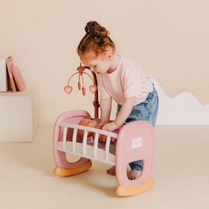 Leagan pentru papusa Smoby Baby Nurse Baby's Cot cu carusel - Img 4
