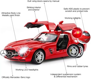 Masina Cu Telecomanda Mercedes-Benz Sls Rosu Scara 1 La 14 - Img 3