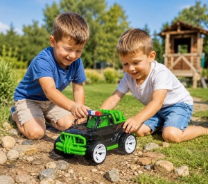Masina Jeep Off Roader Negru Verde 39Cm - Img 4