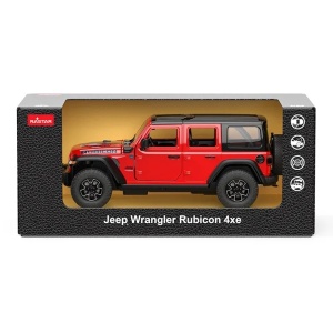 Masinuta Metalica Jeep Wrangler Rubicon 4Xe Rosu Cu Scara 1 La 32
