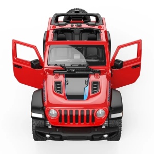 Masinuta Metalica Jeep Wrangler Rubicon 4Xe Rosu Cu Scara 1 La 32 - Img 5