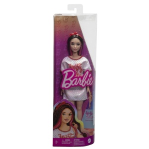 Papusa Barbie Fashionista Bruneta Cu Rochita Sport - Img 2