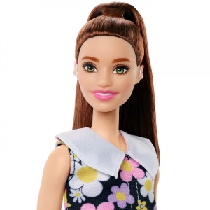 Papusa Barbie Fashionista Satena Cu Rochie Cu Imprimeu Floral - Img 4