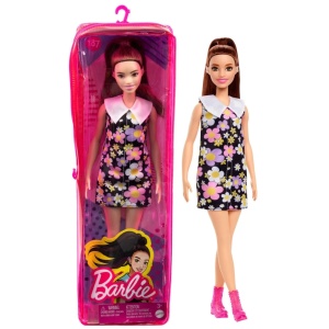 Papusa Barbie Fashionista Satena Cu Rochie Cu Imprimeu Floral - Img 7