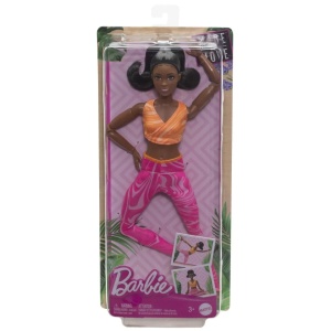 Papusa Barbie Made To Move Creola Cu Top Portocaliu - Img 2
